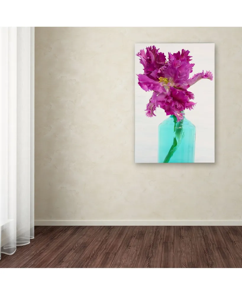 Cora Niele 'Purple Parrot Tulip' Canvas Art - 32" x 22" x 2"