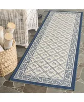 Safavieh Courtyard CY7427 Beige and Navy 2'3" x 6'7" Sisal Weave Runner Outdoor Area Rug