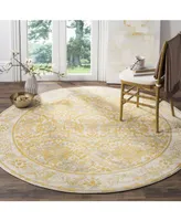 Safavieh Evoke EVK242 Ivory and Gold 6'7" x 6'7" Round Area Rug