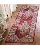 Safavieh Crystal CRS508 Ruby and Navy 2'2" x 7' Runner Area Rug