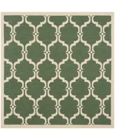 Safavieh Courtyard CY6009 Dark Green and Beige 5'3" x 5'3" Square Outdoor Area Rug