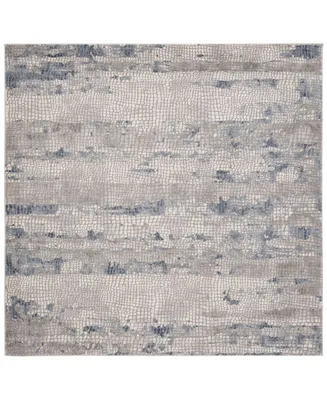 Safavieh Meadow MDW182 Gray and Navy 6'7" x 6'7" Square Area Rug