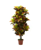 Nearly Natural 56" Croton Plant - Real Touch