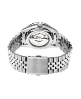 Empress Constance Automatic, Silver Case, Black Dial, Silver Stainless Steel Watch 37mm