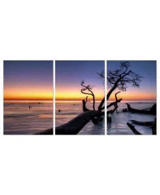 Chic Home Decor Hawaii Sunset 3 Piece Wrapped Canvas Wall Art Set
