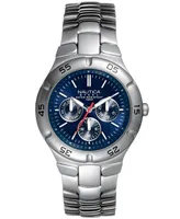 Nautica Men's N10061 Multifunction Silver/Blue Stainless Steel Bracelet Watch