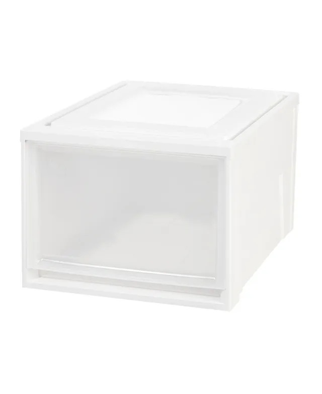 Iris Usa 44qt Plastic Clear Stackable Shallow Storage Drawers