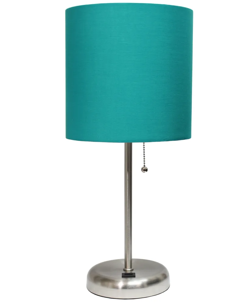 Lime Lights Stick Lamp with Usb charging port and Fabric Shade
