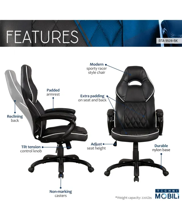 Techni Mobili  High Back Executive Sport Race Office Chair