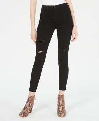 Celebrity Pink Juniors' High-Rise Distressed Curvy Skinny Jeans