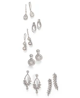 Diamond Cluster Teardrop Earrings in 14k White Gold (1 ct. t.w.)