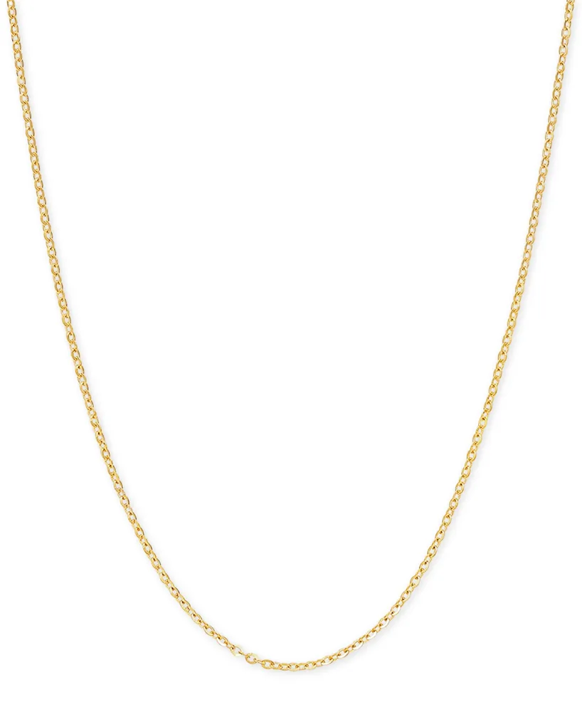 Italian Gold Mirror Cable Link 18" Chain Necklace (1-1/4mm) in 14k Gold