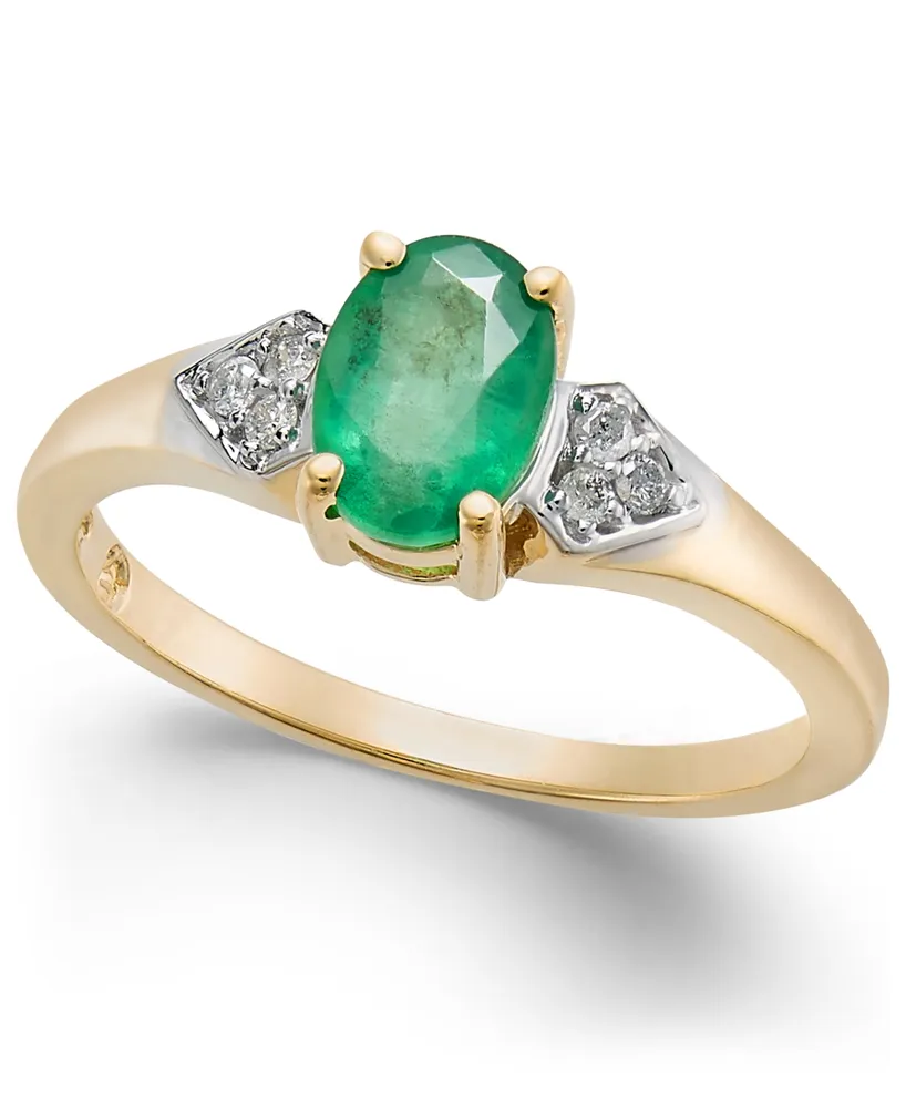 Emerald (3/4 ct. t.w.) & Diamond Accent Ring in 14k Gold