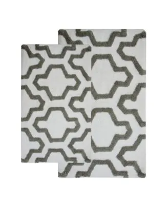 Saffron Fabs Quatrefoil Non Skid Cotton Bath Rug Collection