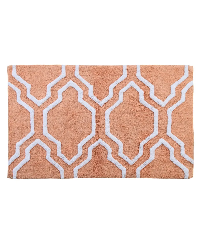 Saffron Fabs Quatrefoil 50' x 30' Non-Skid Cotton Bath Rug