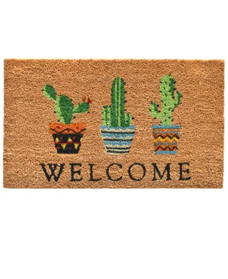Home & More Cactus Welcome Coir/Vinyl Doormat, 17" x 29"