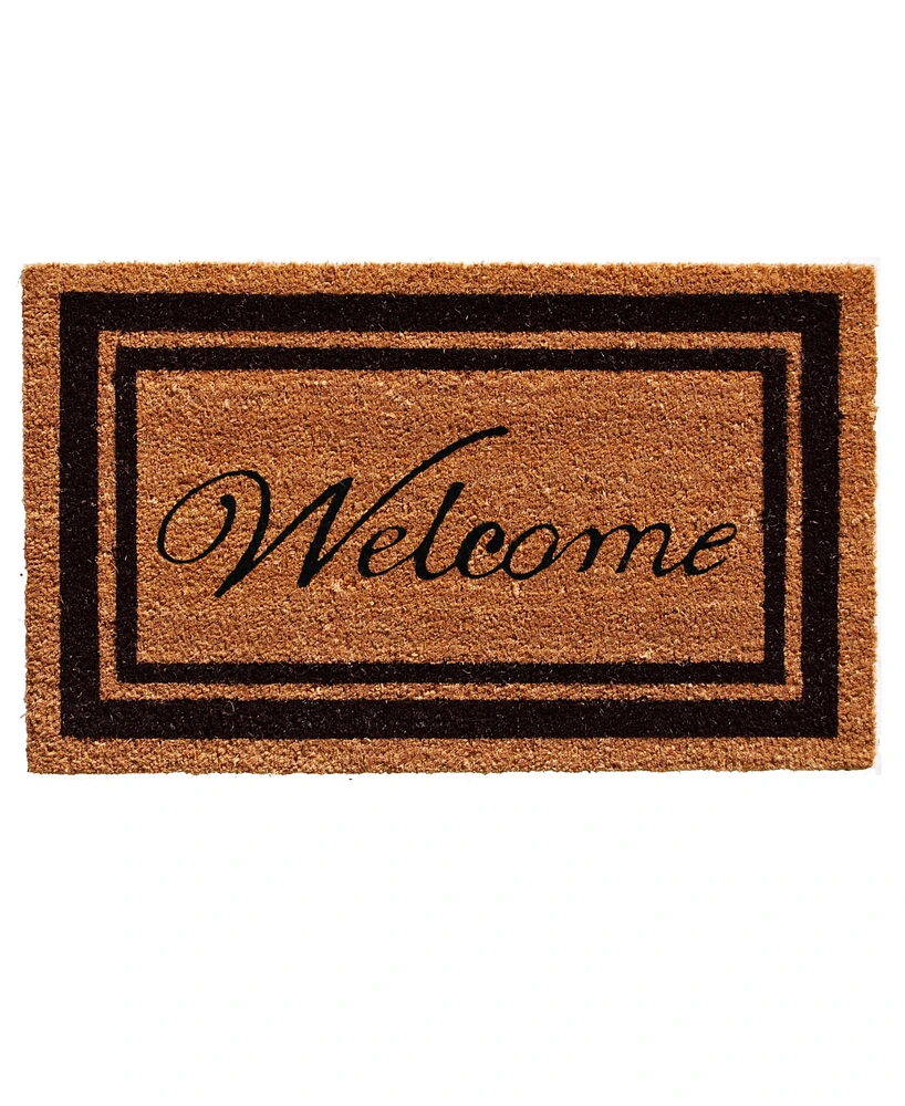 Home & More Border Welcome Coir/Vinyl Doormat, 24" x 36"