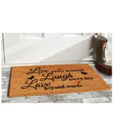 Home & More Live Every Moment Coir/Vinyl Doormat, 17" x 29"