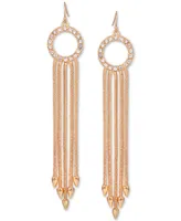 Guess Gold-Tone Pave Circle & Multi-Chain Drop Earrings