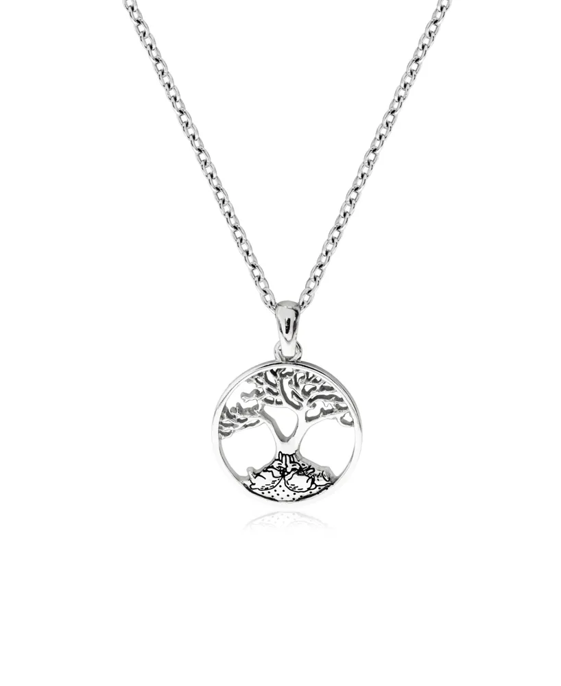 Beatrix Potter Sterling Silver Bunnies Family Tree Pendant Necklace