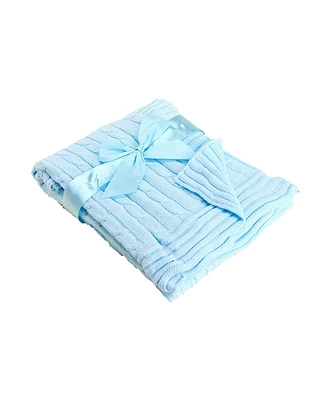 3 Stories Trading Baby Boy Cable Knit Cotton Blanket