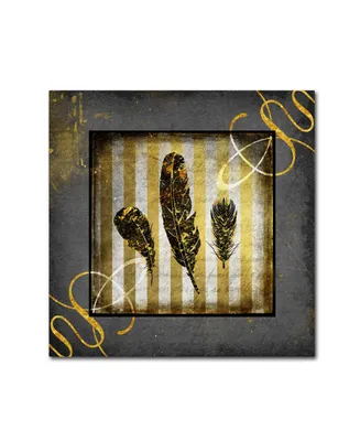 lightbox Journal 'Black & Gold - Feathers' Canvas Art - 35" x 35" x 2"