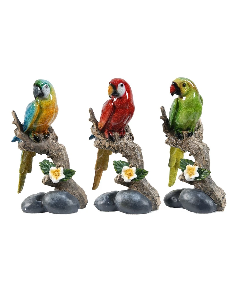 Macaw On Branch, Set of 3