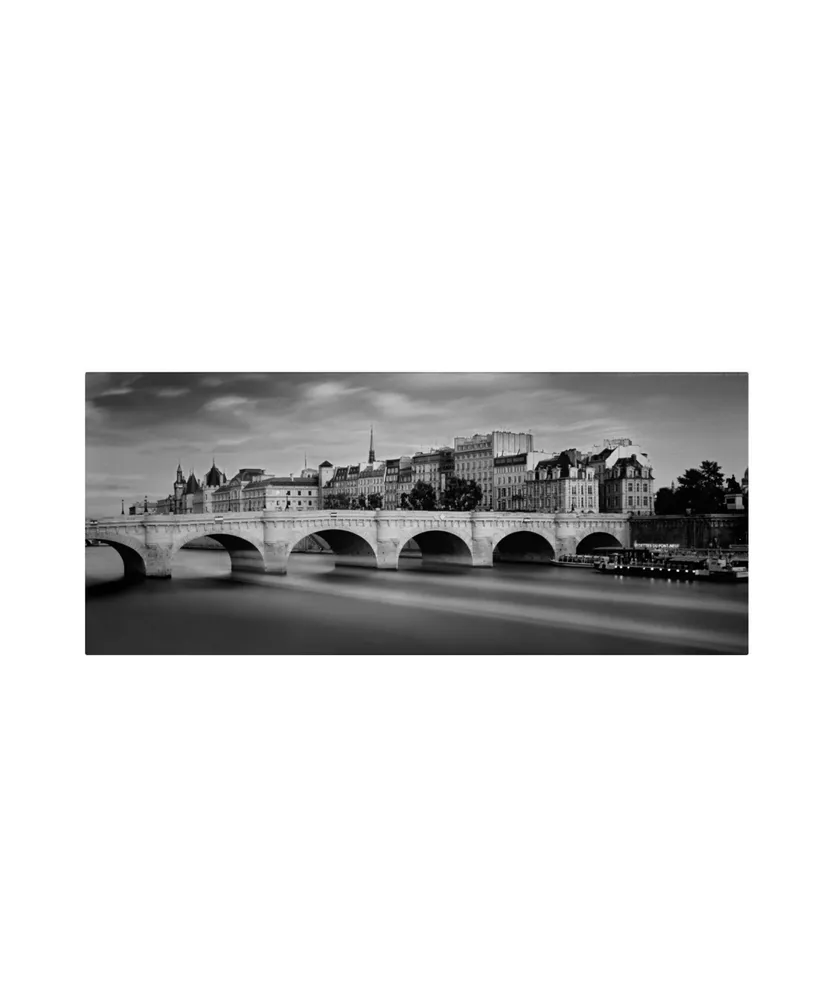 Moises Levy 'Paris River' Canvas Art - 19" x 10" x 2"