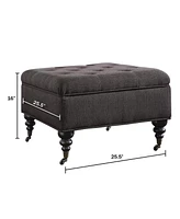 Serta Abbot Square Tufted Ottoman with Storage and Casters