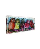 Oxana Ziaka '5 Owls' Canvas Art - 10" x 19" x 2"