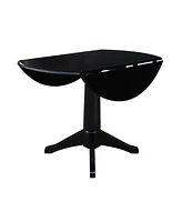 International Concept 42" Round Dual Drop Leaf Pedestal Table