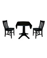 International Concept 42" Round Top Pedestal Table with 2 Chairs