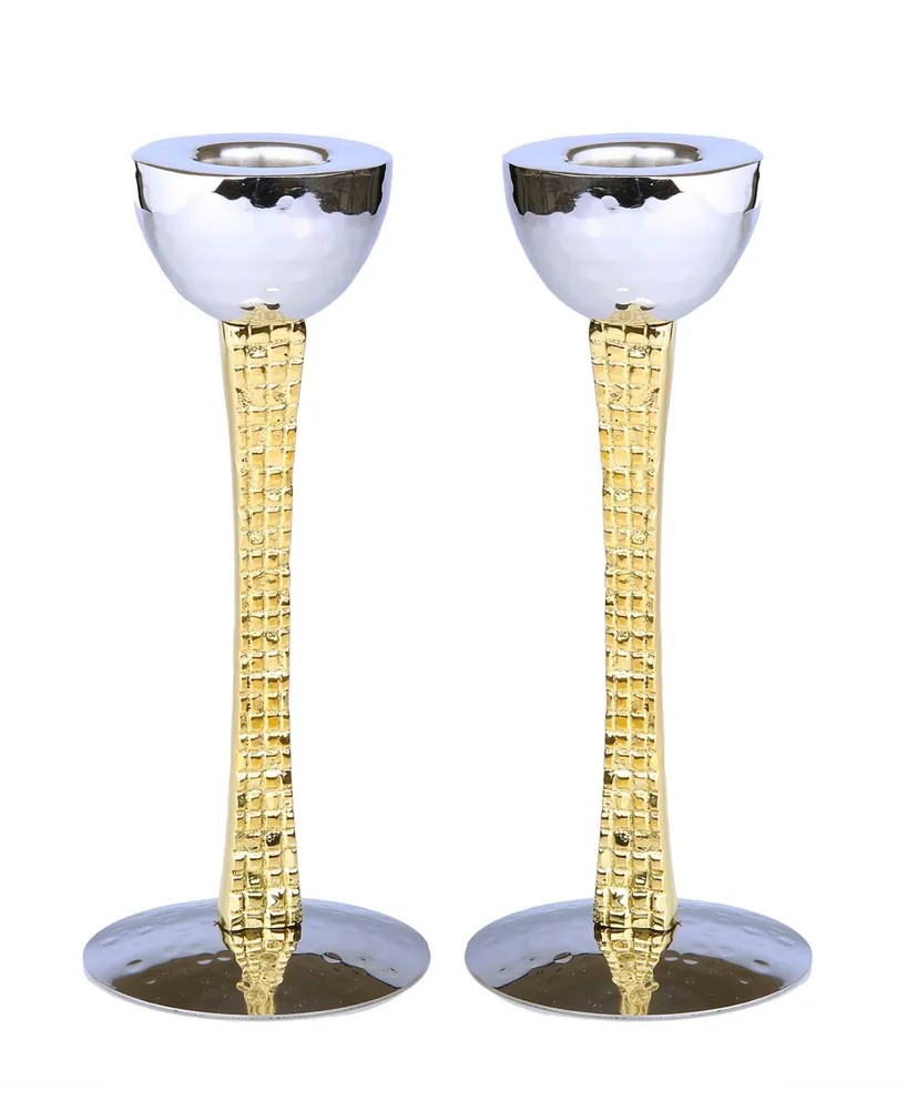 Classic Touch Set of 2 Candle Holders with Mosaic Design