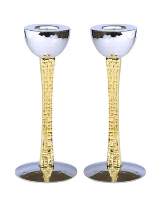 Classic Touch Set of 2 Candle Holders with Mosaic Design