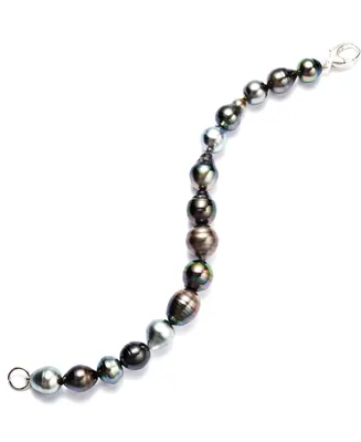 Pearl Bracelet, Sterling Silver Multicolor Cultured Tahitian Pearl Baroque Bracelet (9