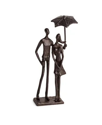 Danya B. Loving Couple Under Umbrella Bronze Sculpture