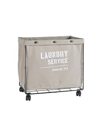 Danya B. Army Canvas Laundry Hamper on Wheels
