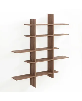 Danya B. Five Level Asymmetric Shelf - Weathered Oak