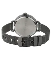 Laura Ashley Black Gun Mesh Watch