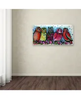 Oxana Ziaka '5 Owls' Canvas Art - 10" x 19" x 2"