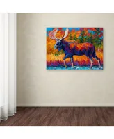 Marion Rose 'Moose Encounter' Canvas Art - 24" x 18" x 2"