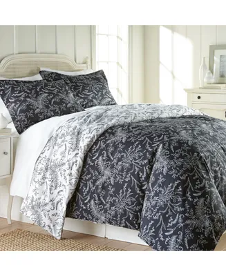 Southshore Fine Linens Reversible Down Alternative Floral Comforter and Sham Set