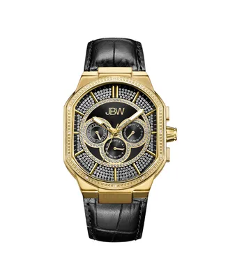 Jbw Men's Orion Diamond (1/8 ct.t.w.) 18k Gold Plated Stainless Steel Watch