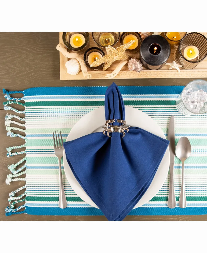 Tidal Stripe Fringed Placemat Set of 6