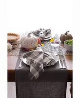 Solid Gray Heavyweight Fringed Table Runner 14" X 72"