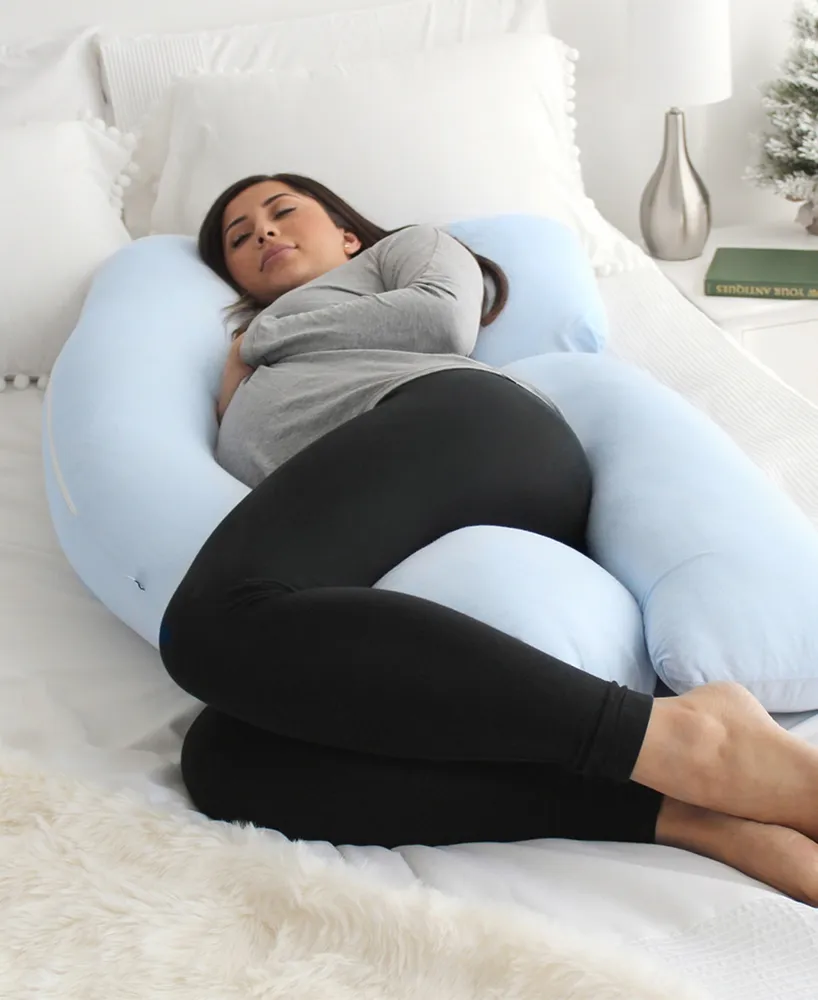 Pharmedoc Pregnancy Pillows, U-Shape Full Body Pillow - Jumbo Size Grey