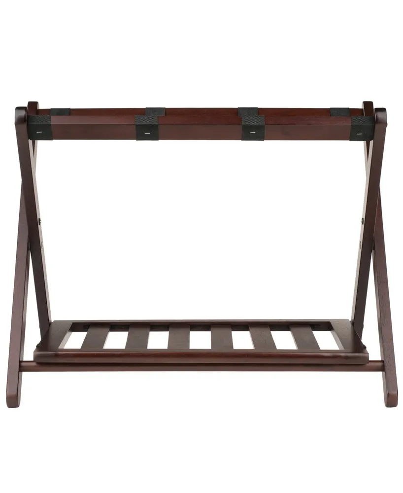 Winsome Remy Luggage Rack with Shelf In Cappuccino