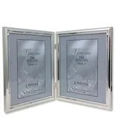 Lawrence Frames 510780D Silver Plated Double Bead Hinged Double Picture Frame - 8" x 10"