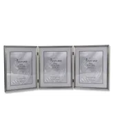Lawrence Frames 11580T Brushed Pewter Bead Hinged Triple Picture Frame - 8" x 10"