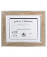 Lawrence Frames Dual Use Blonde 11" x 14" Certificate Picture Frame with Double Bevel Cut Matting For Document - 8.5" x 11"